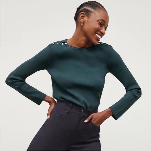 M.M. Lafleur Malin Jardigan Knit Sweater Top Green - Picture 1 of 6
